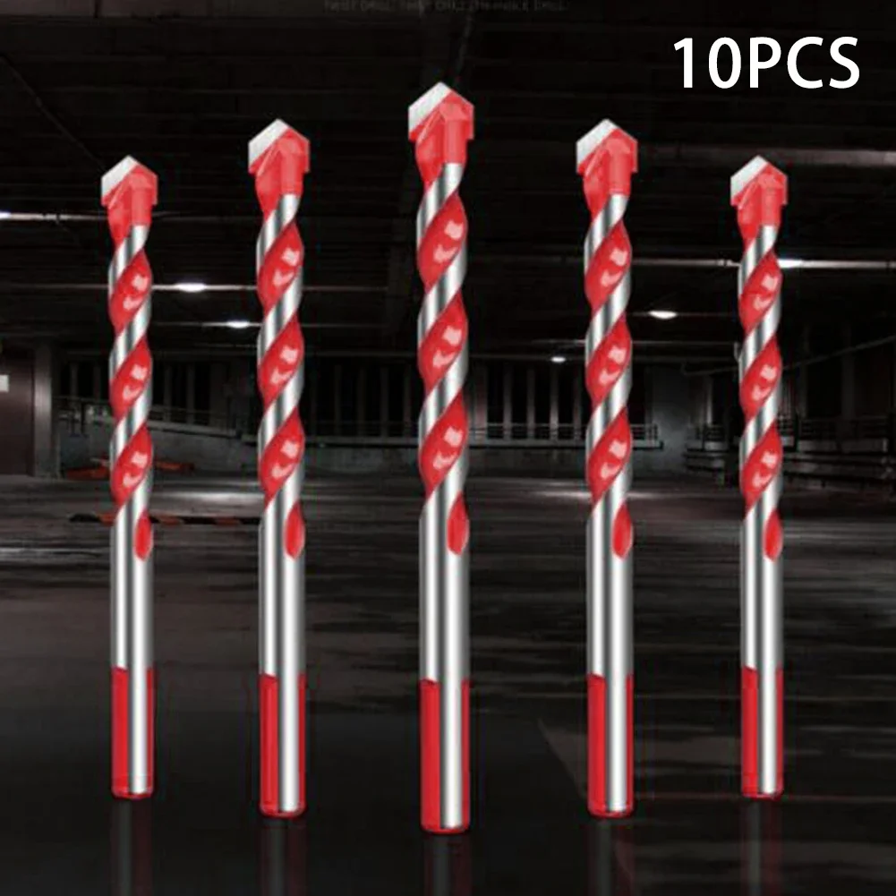 10 قطعة 6 مللي متر لقمة ثقب كربيد متعددة الوظائف الثلاثي لقمة ثقب للزجاج سيراميك الطوب الخرساني المعادن الخشب ثقب فتاحة