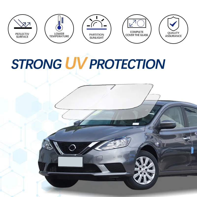 Windshield Sun Shade For Nissan Sylphy 2012-2024  Sunshade Sun Visor Protector Foldable Blocks UV Rays Keep Your Car Cooler