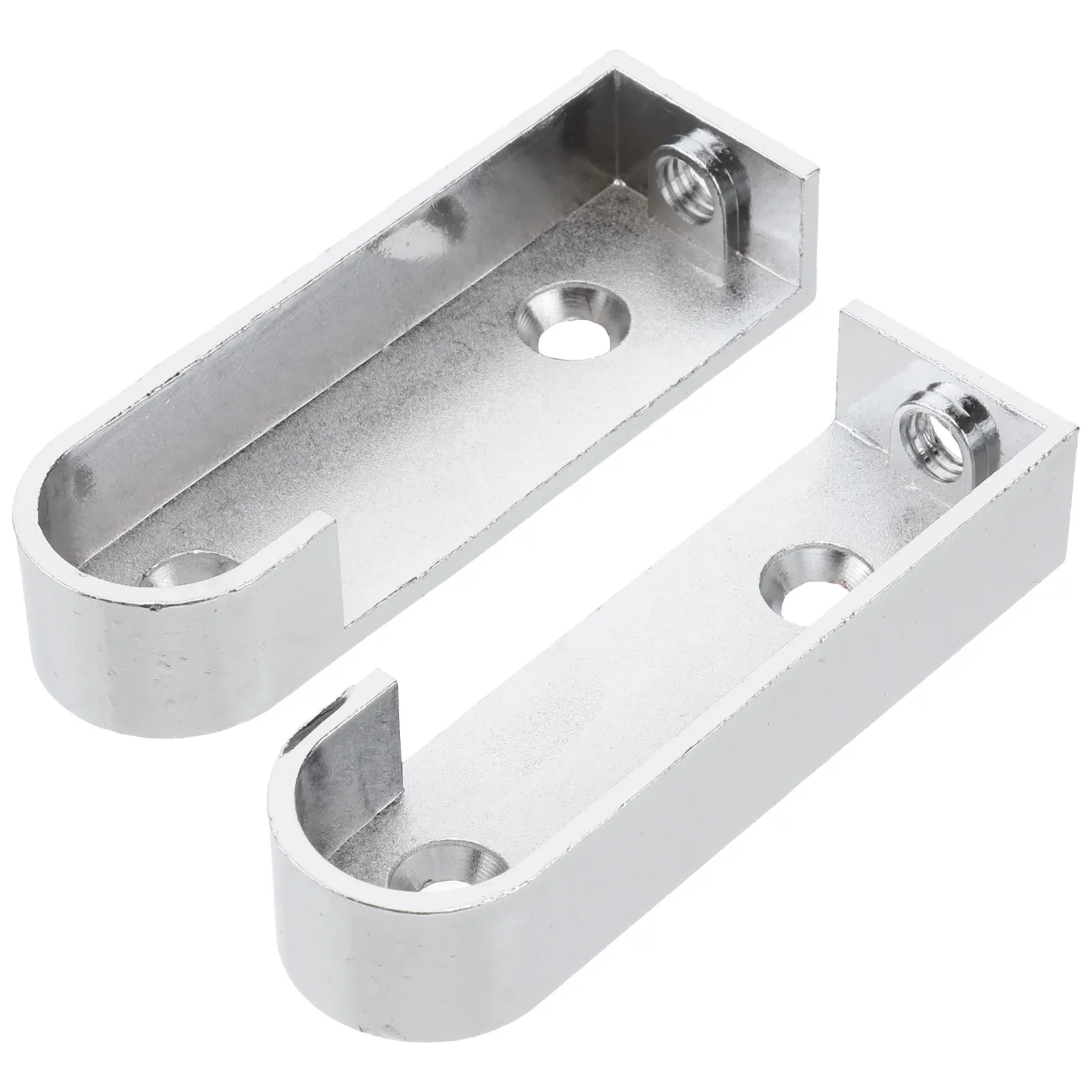 2Pcs Silver Closet Rod End Supports Cast Metal Furniture Hardware Wardrobe Tube Support Bracket Clothes Hanging Rod Holder