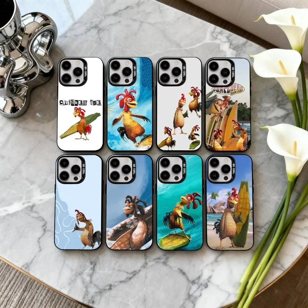 

FUNNY C-Chicken-N J-Joe S-Surf Phone Case For iPhone17,16,15,14,13,12,11 Plus,Pro Max Black Candy silver phone case