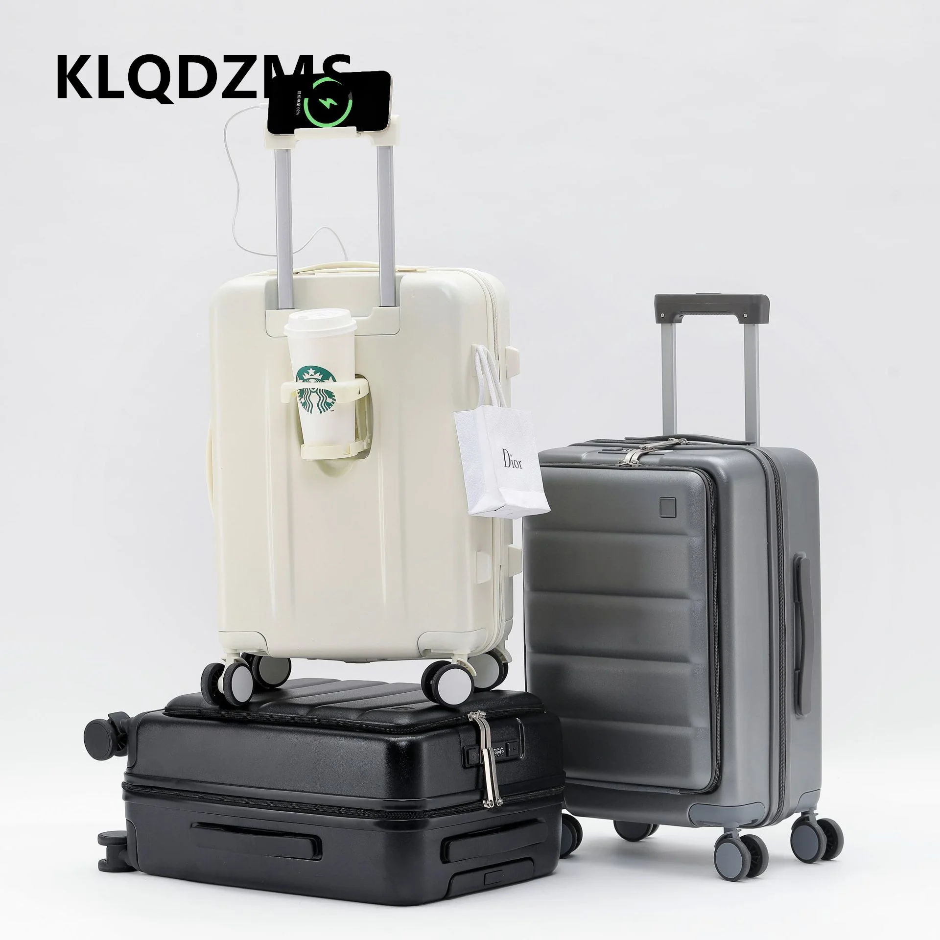 KLQDZMS Laptop Suitcase 20 Inches Front Opening Boarding Case 24