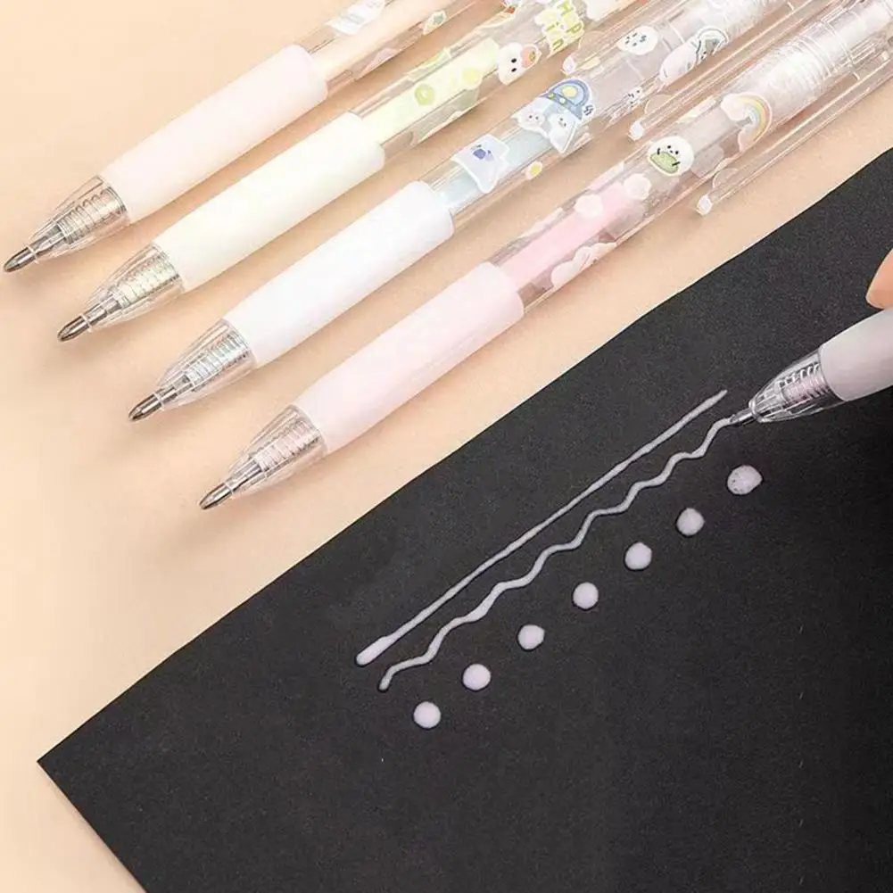 6Pcs Practical Dispensing Pen  Pen-clip Plastic Dot Glue Pen  Solid Color Dot Glue Pen Stick