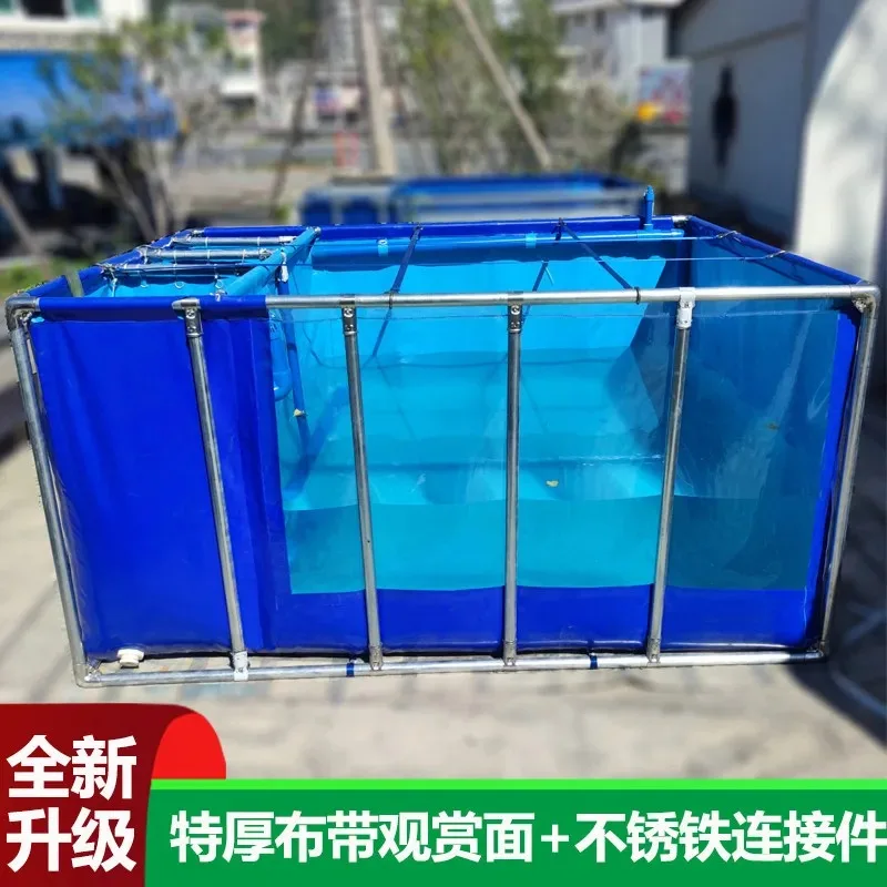 Canvas fish pond with filter extra thick transparent preservative wood full set Koi pool courtyard balcony light body ornamental