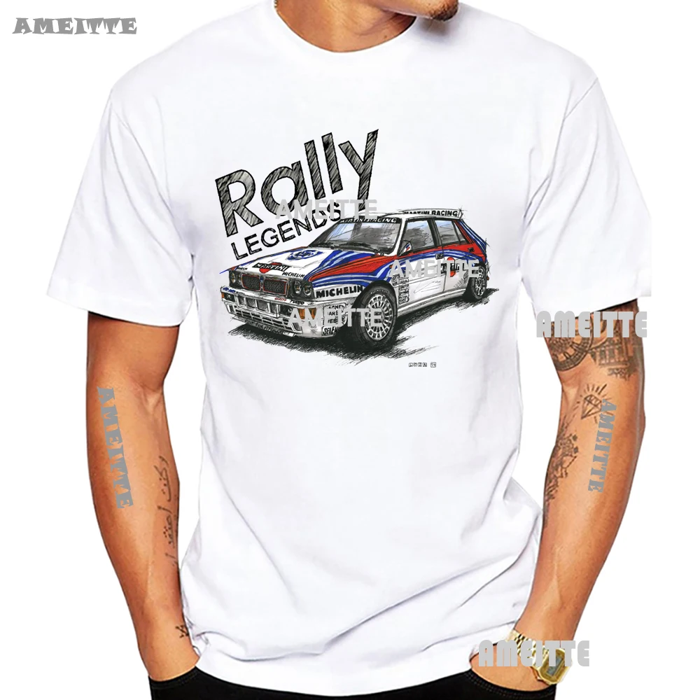 Новая летняя мужская футболка с короткими рукавами Rally Legend Lanciaes Delta Integrale, крутые спортивные футболки с автомобилем для мальчиков, мужские гоночные топы