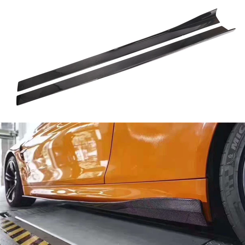 

Good Fitment Carbon Fiber 3D Style Side Skirts Winglet Splitters Lip for BMW 4 Series F82 F83 M4 2014-2018 Door Protection