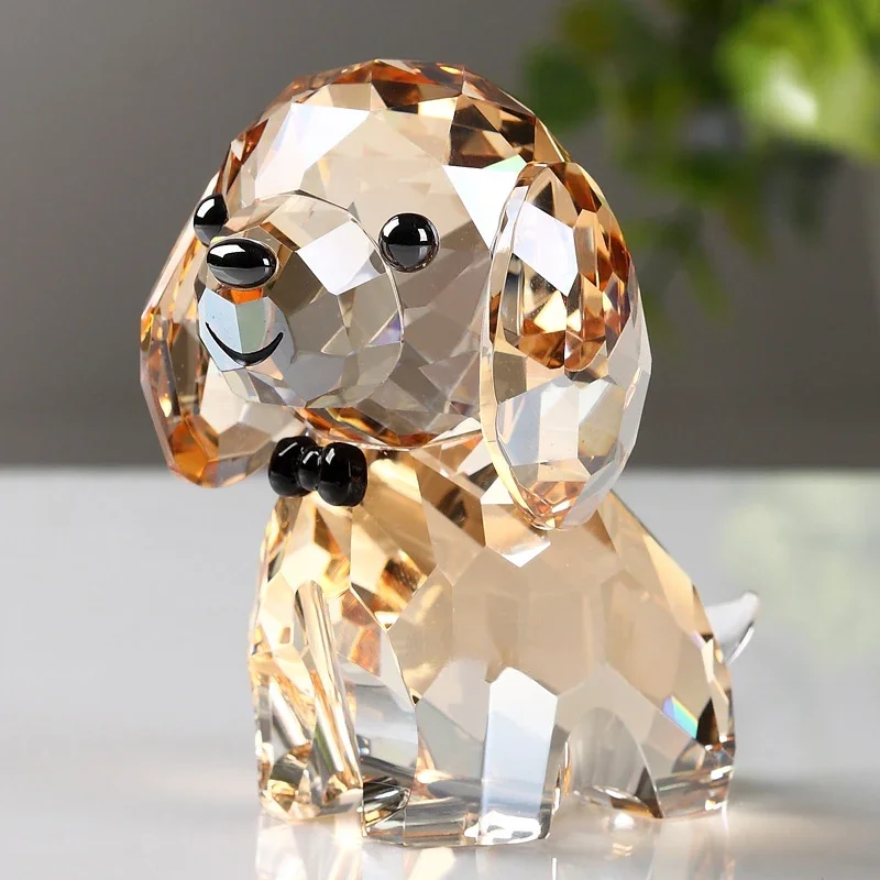 Birthday Gift Crystal Ornament Puppy Dog Zodiac Animal Crafts Wangcai Desktop Ornament Artwork Girl