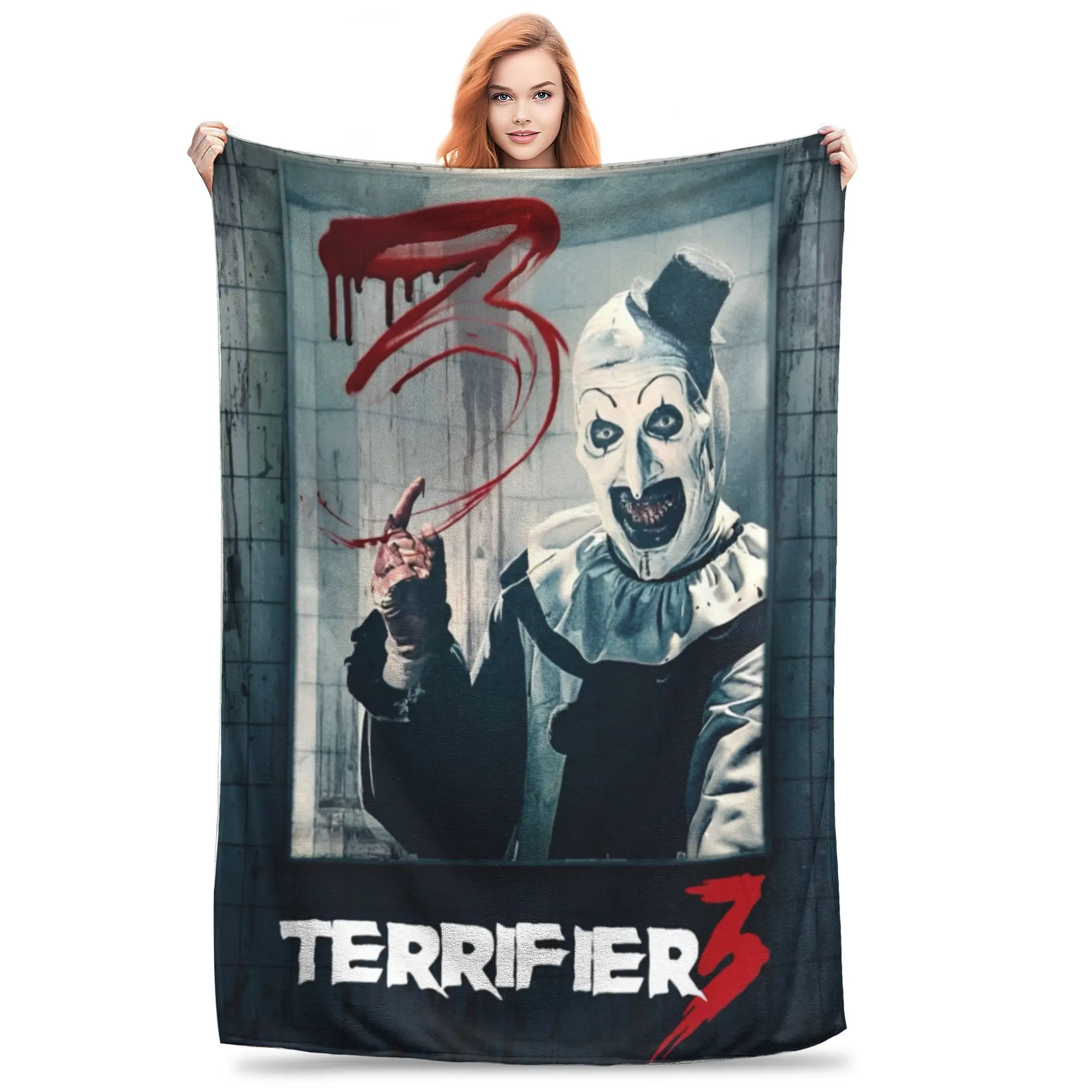 Relax santa Terrifier 3 art the clown horror movie Blanket Merch Bedding Decorative  Throw Blanket Soft Fleece for Outdoor