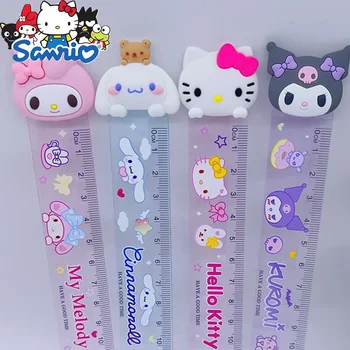 산리오 눈금자 그림 책갈피 규칙 시나모롤 쿠로미 학생 선물 눈금자, 사무실 학교 제도용품, 도매 눈금자, 15cm
