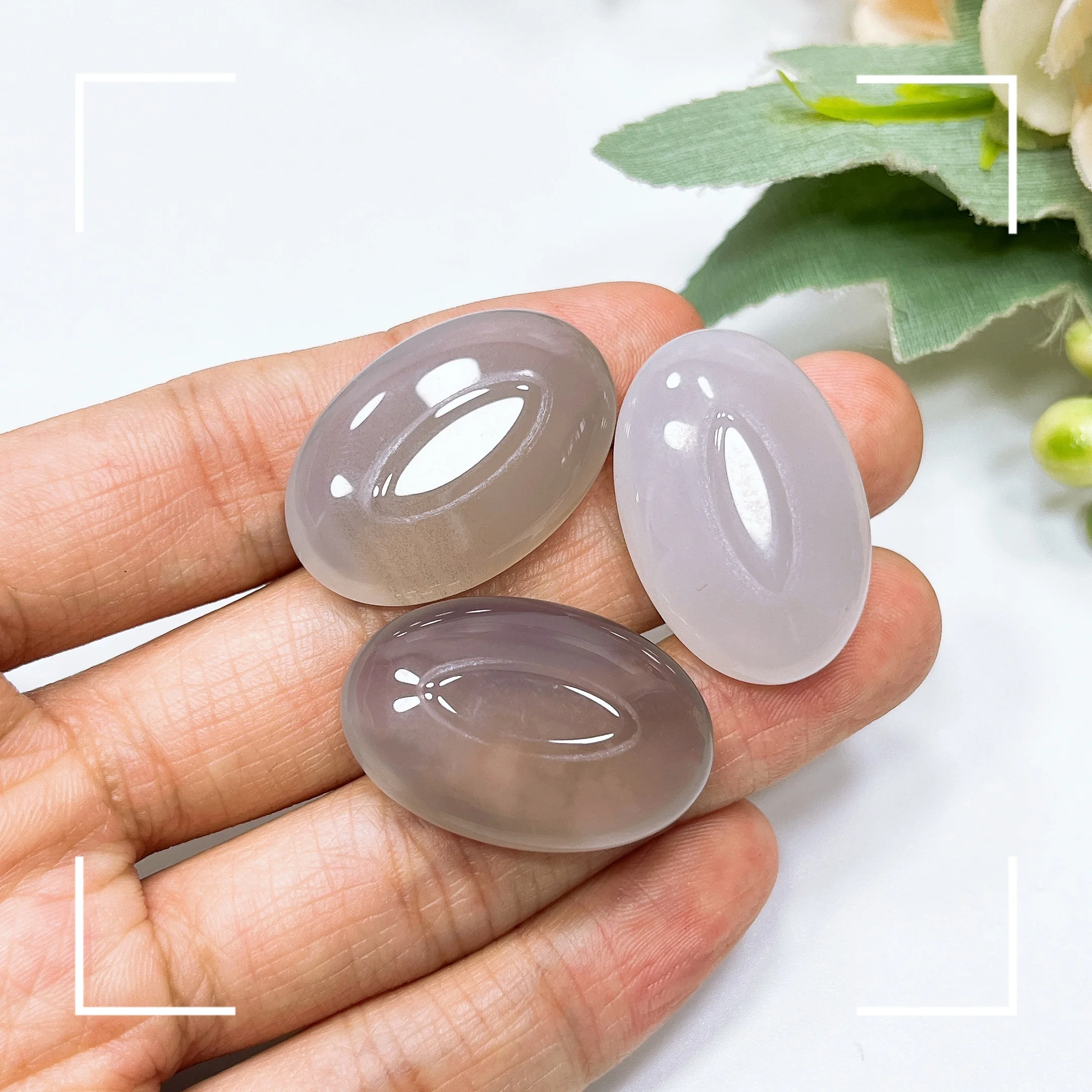 30x20MM Natural Gem Stone Agate Oval Cabochon Cameo Fit DIY Jewelry Making Home Aquarium Viewing Decoration