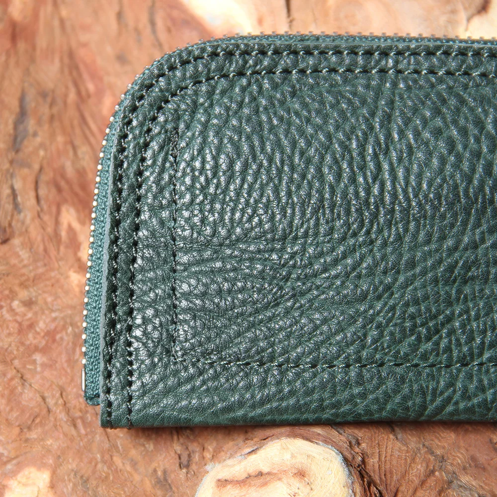 S.WORKER Klassische Echtleder-Minibrieftasche Retro-Reißverschluss-Münzbörse Kreditkarten-Organizer – Detail 18
