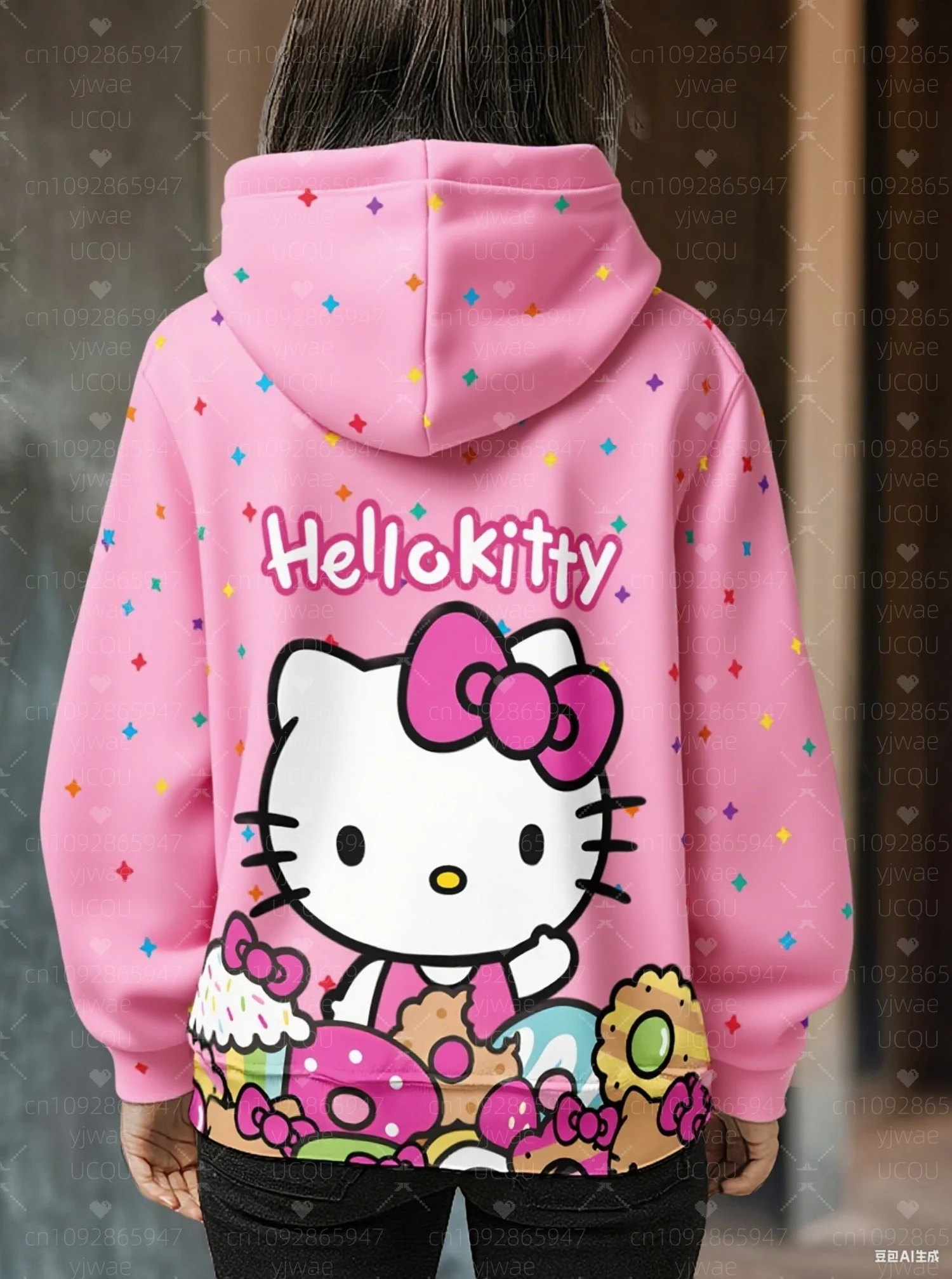 2025 المرأة ثلاثية الأبعاد الكرتون مرحبا كيتي مقنعين هوديي الشتاء النساء مقنعين في الهواء الطلق كل مباراة هوديي الإناث فتاة بلايز النساء الملابس