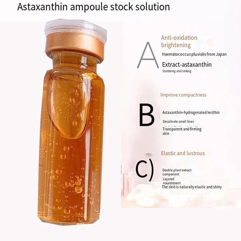 Face Whitening Serum 10ml 3% Astaxanthin 5% Niacinamide 3% Thrombin 0.3% Glabridin Skin Brightening Reduce Melanin Pigment