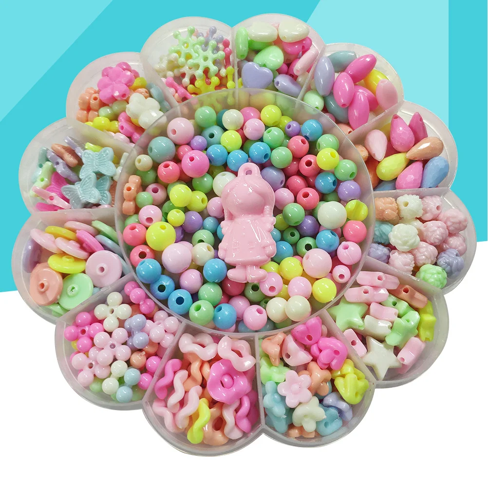 

1Set Children DIY Beading Jewelry Sets Colorful Acrylic Beads Craft Kits Necklaces Bracelets Earrings Educational Set