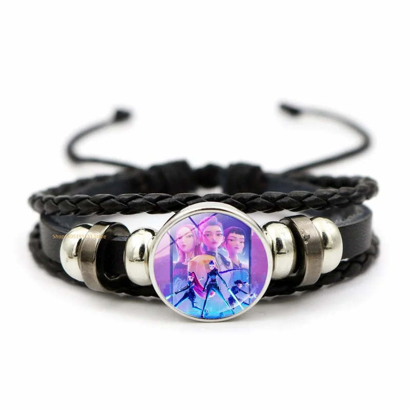 Anime-Handarmband, geflochtenes Leder, verstellbares Armband, niedliches Cosplay-Zubehör, Geburtstagsgeschenk für Kinder, Mädchen, Fans, 3 Farben – Detail 10