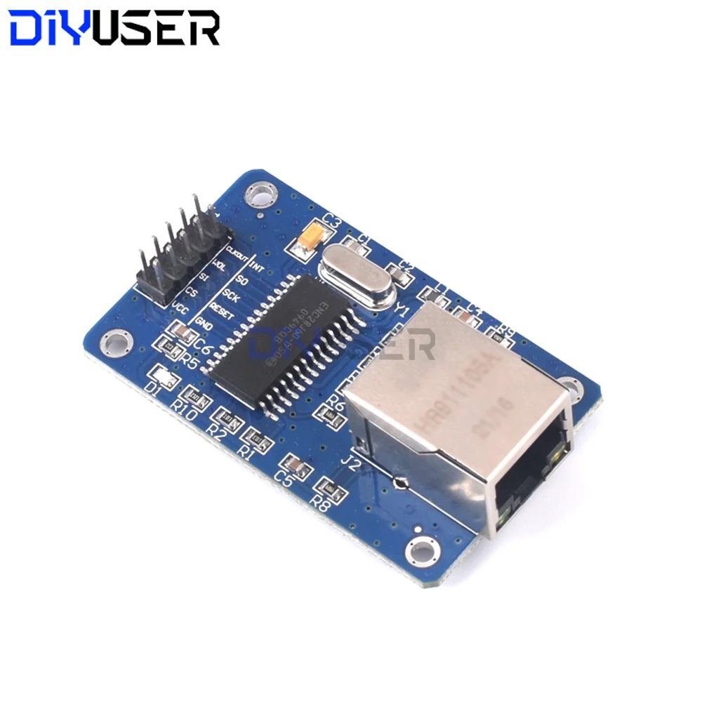 وحدة شبكة إيثرنت ENC28J60 مع واجهة SPI، 10Base-T PHY، 3.3 فولت لمشاريع إنترنت الأشياء Arduino PIC STM32 DIY #6