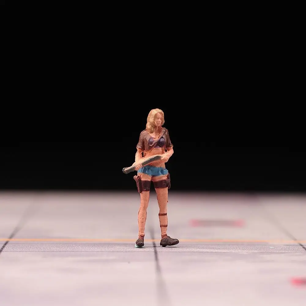 1/64 Piękny Łowca Miniaturowa Scena Marionetka Figurka Ozdoba Model Samochodu Diorama