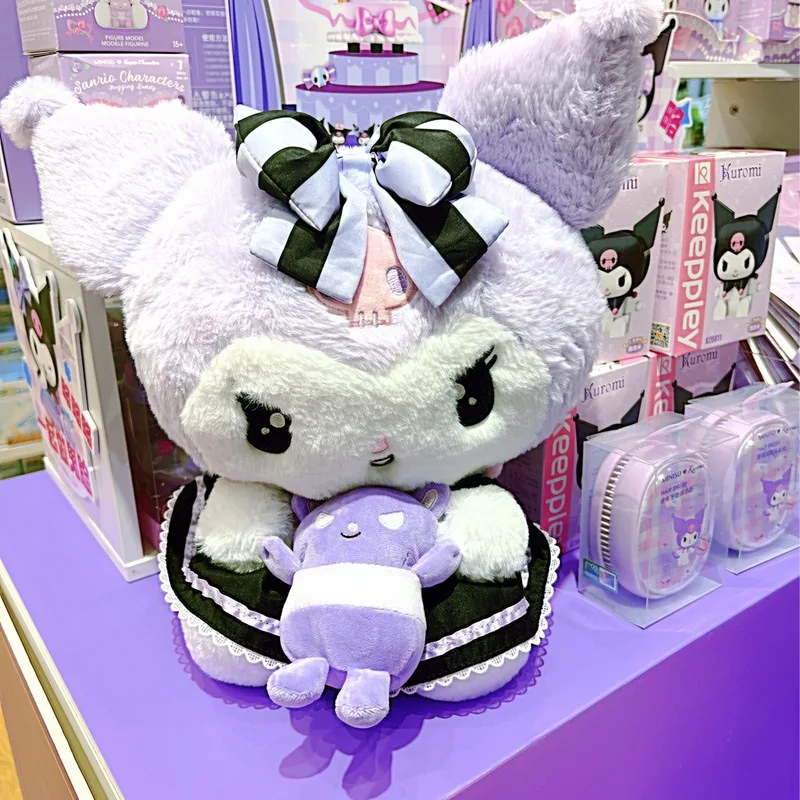 

Sanrio оригинальная милая серия Sanrio фиолетовая кукла Kuromi большой размер кукла Baku Аниме изображение плюшевая игрушка мультфильм детские игрушки девочка подарок на день рождения