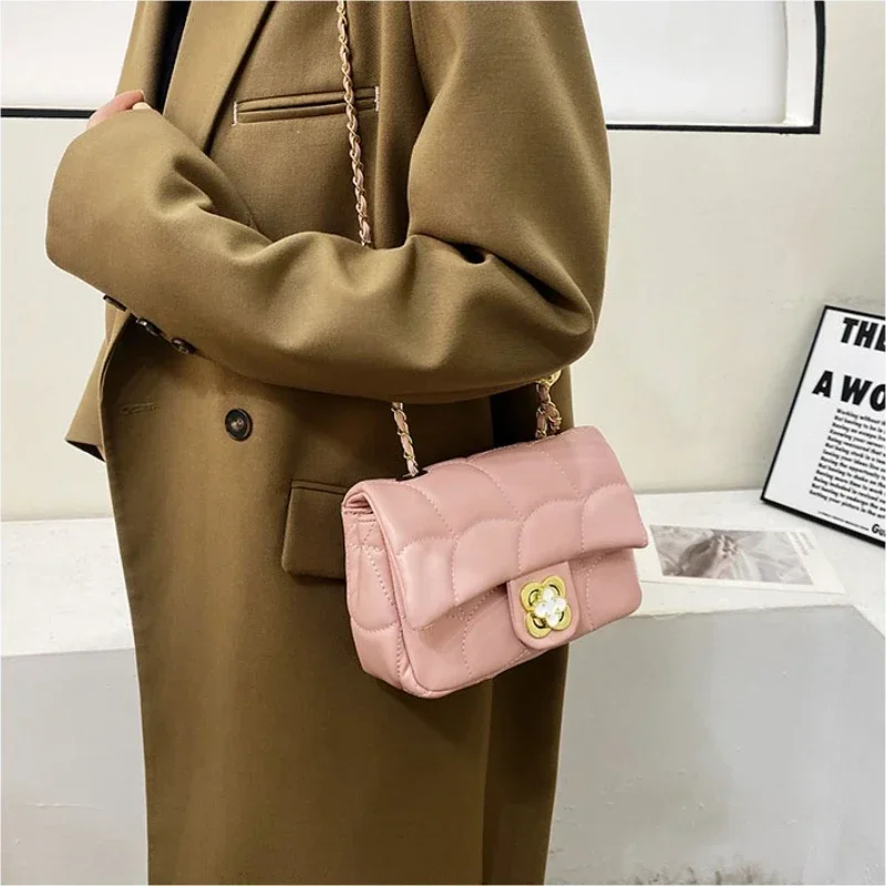 Bolsos de hombro clásicos para mujer, bolso cruzado de cuero con correa de mensajero, marca de lujo elegante Popular