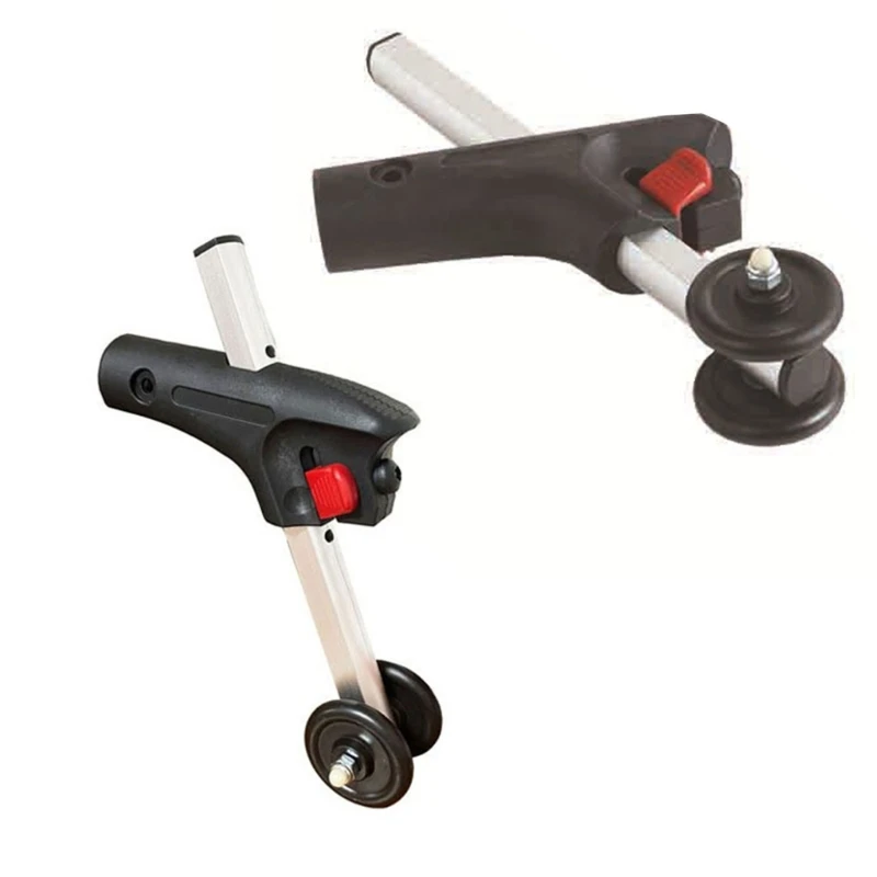 40JD Wheelchair Anti Roll Wheel Replacement with Twin Rollers, Molded Plastic Housing, Rectangular Tube, and Red Component, 1