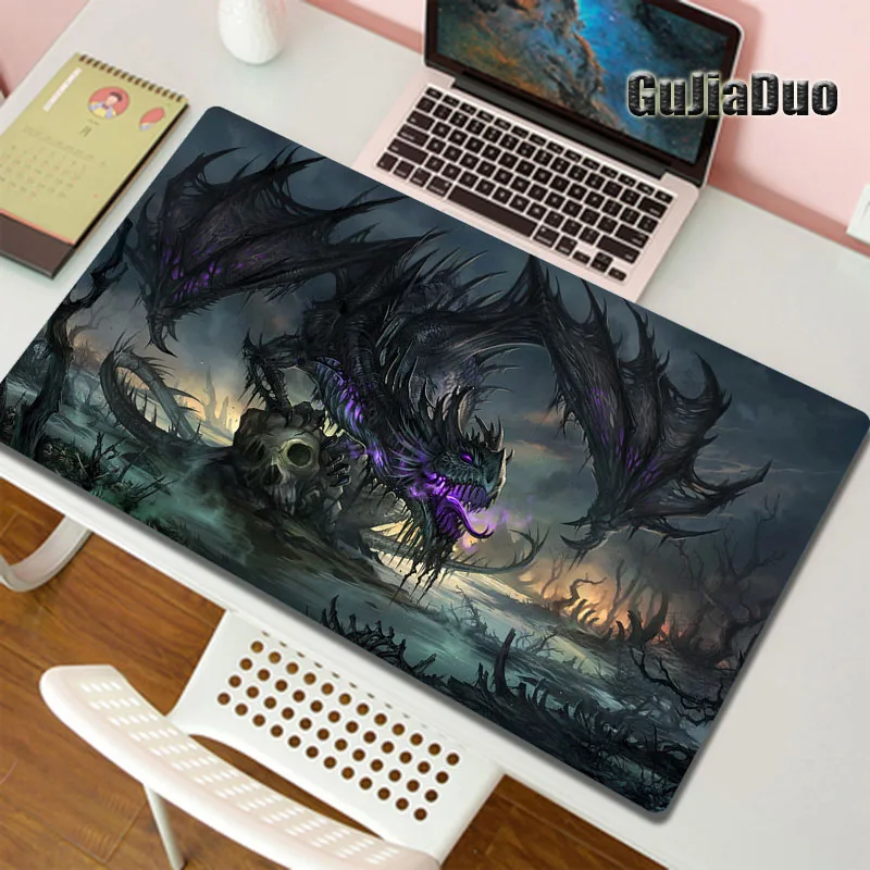 80x40 Extra Large Dragon Mouse Pad Computer and Office Table Desk Mat Gaming Room Accessories XL Edgelock Gamer Mousepad Carpet