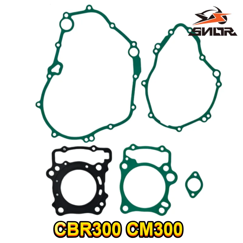SNOR Motorcycle Full Engine Overhaul Gasket Kit Water Pump Magneto Clutch Side Pad For Honda CBR300 CM300 Engine Spare Parts