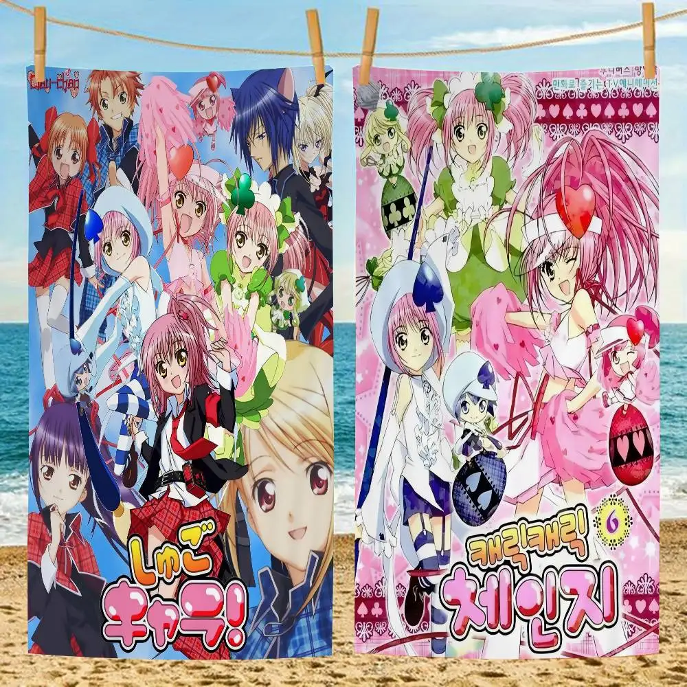 Shugo Chara Japan Anime Microfiber Printed Beach Towel Mountain Climbing Yoga Beach Swimming Running Absorbent Soft Towel