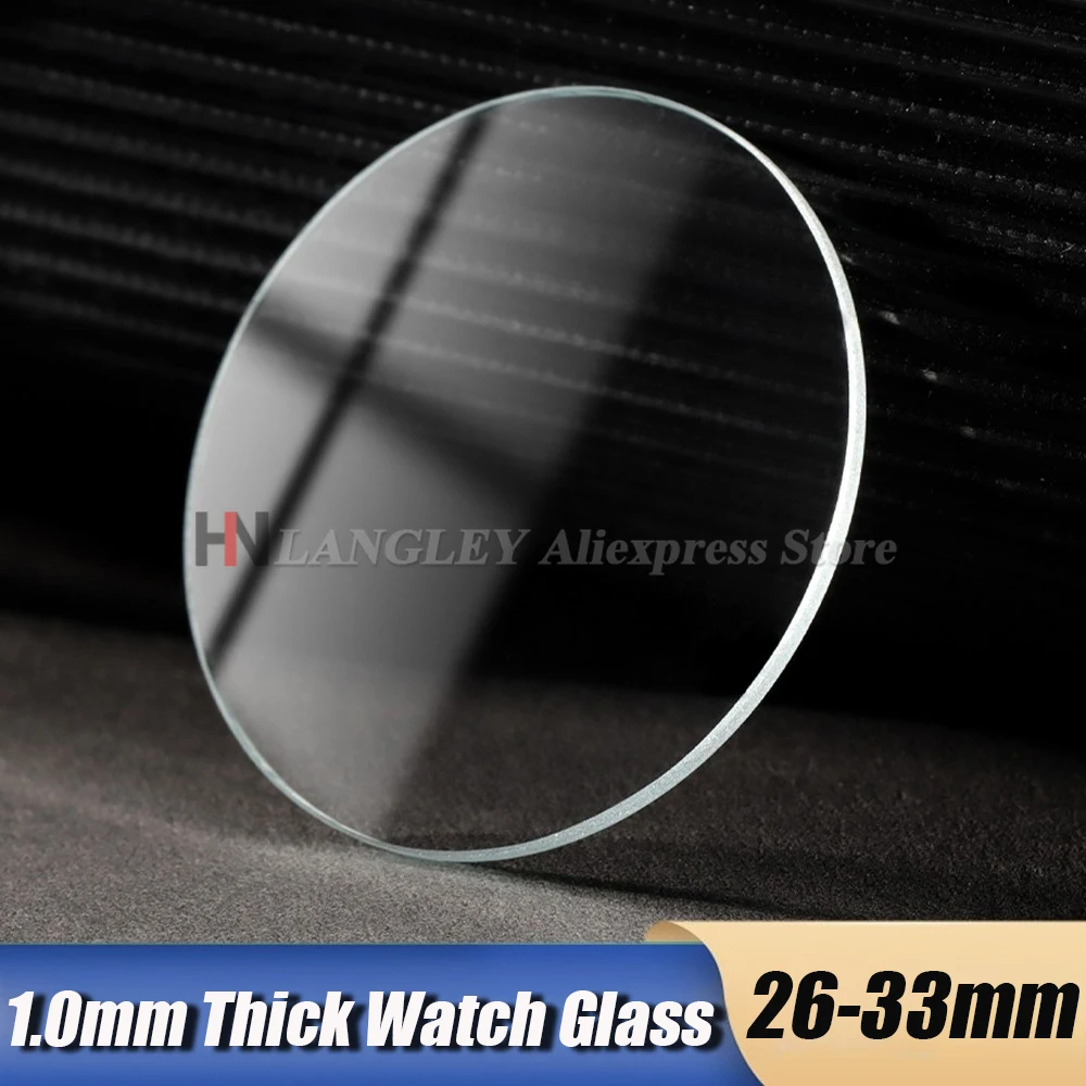 1 шт., толщина 1 мм, круглый кристалл для часов от 26 мм до 33 мм, сменное стекло для часов, линзы для очков, плоское зеркало, инструменты для ремонта часов, часть