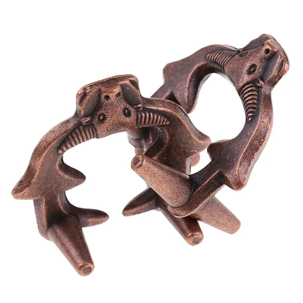 1pc Kids IQ Training Toy Mind Game Brain Teaser Bull Lock Puzzle Magic Trick