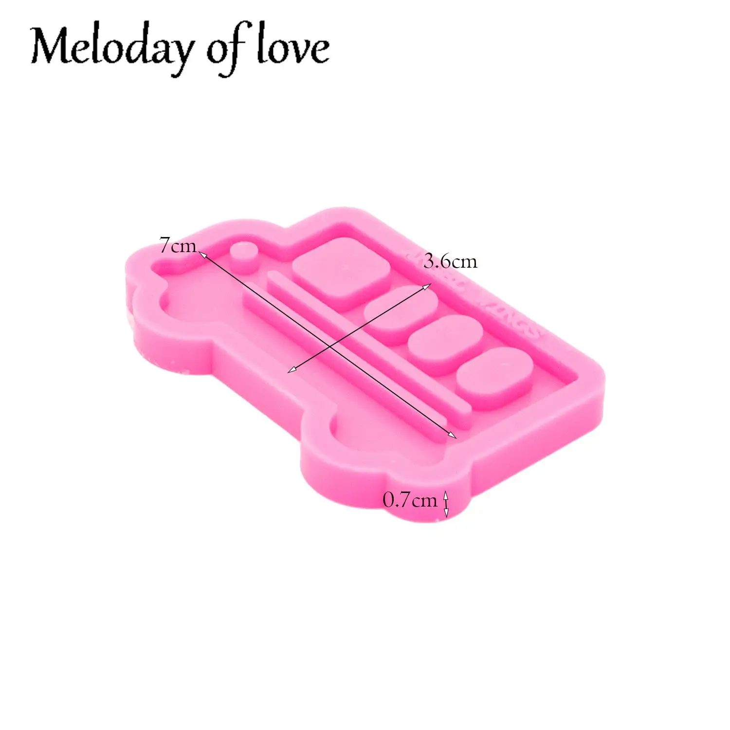 Glossy Car/Bus/Pickup Truck/Train/Tractor Keychain Mold Epoxy Resin Crafts, Silicone Chocolate Fondant Sugarcraft Mould DY0418