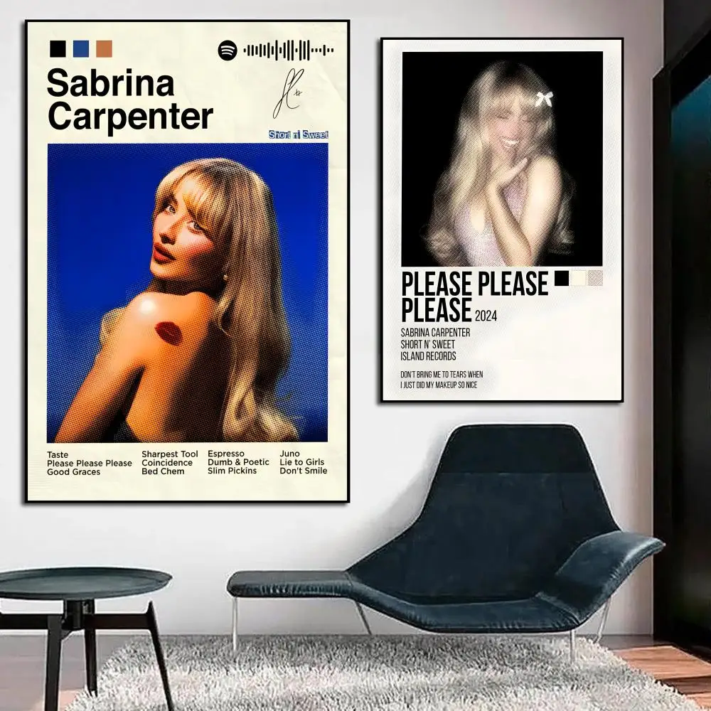 Anime Sabrina C-Carpenter Poster HD Anime Hot Theme Singer/OST/Movie-Waterproof Self-Stick Home Decor