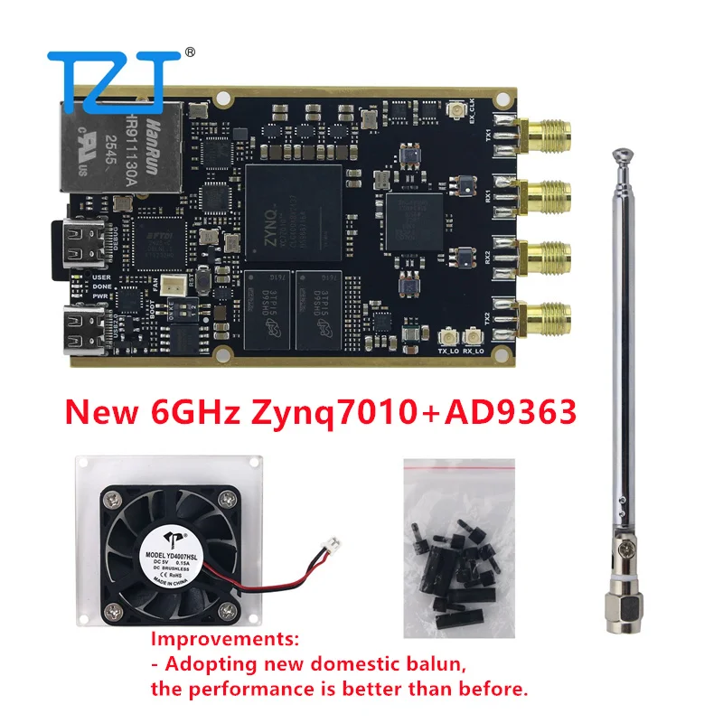 TZT 70MHz-6GHz Zynq7010+AD9363 SDR Software Defined Radio