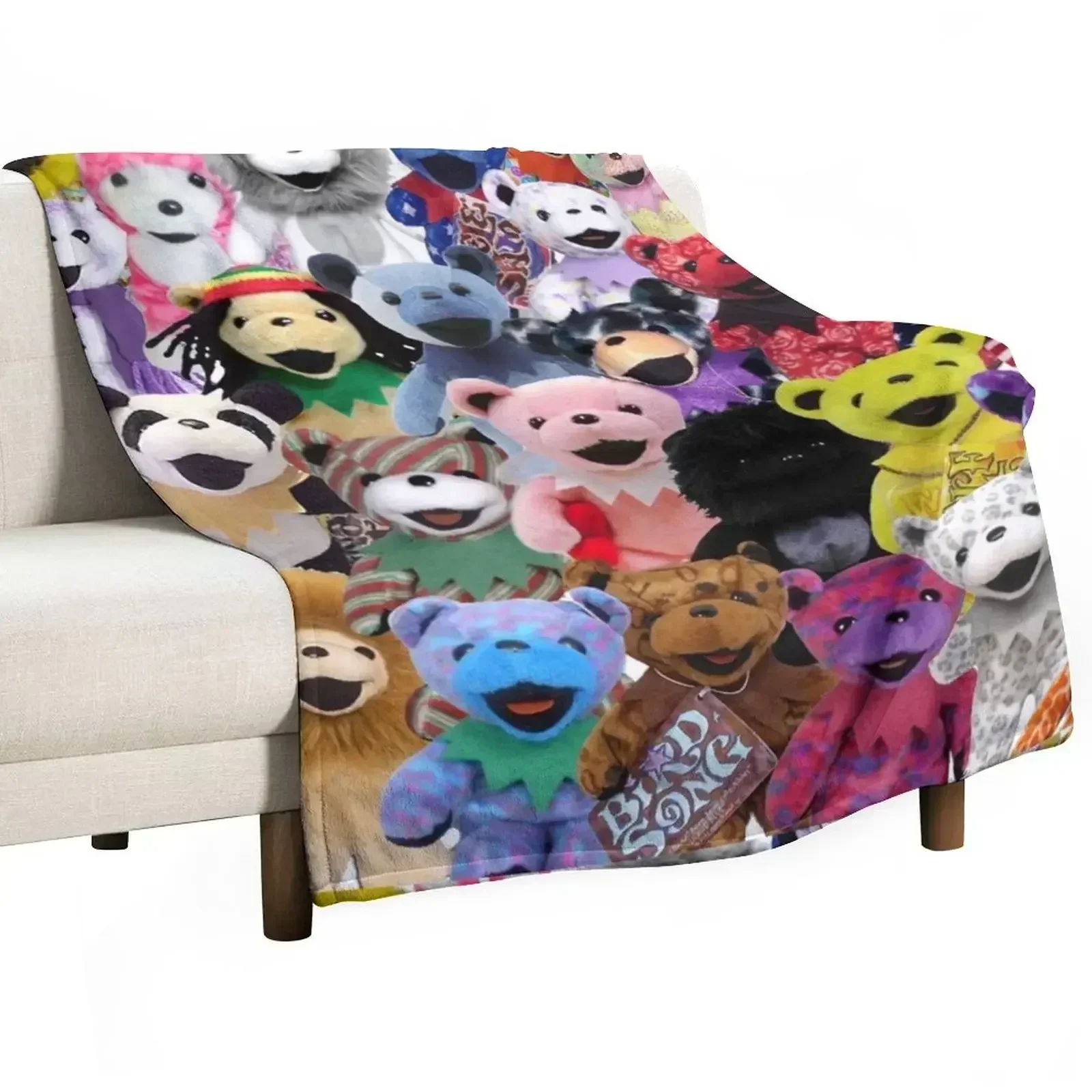 GD Plush Bears Collage Throw Blanket Bed Fashionable For Sofa Thin bed plaid christmas decoration Bed linens Soft Blankets