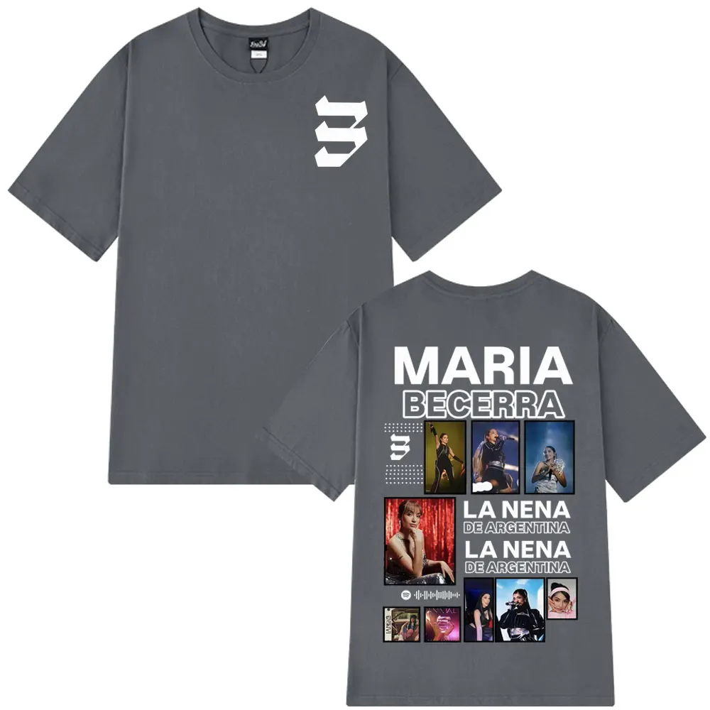 المغني ماريا بيسيرا لا نينا ألبوم 2025 جولة خمر تي شيرت الرجال النساء الهيب هوب تي شيرت القطن قصير الأكمام تي شيرت مروحة الهدايا #4
