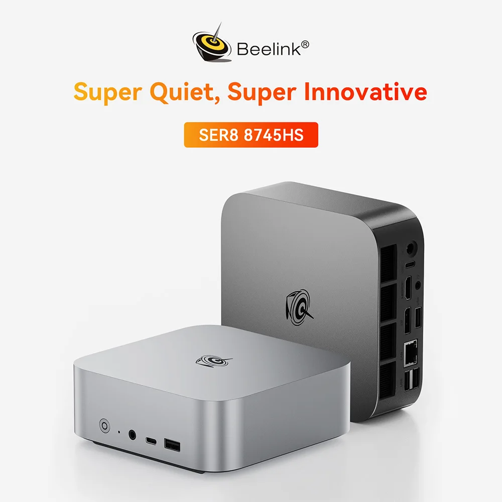 Beelink-Mini PC SER8 AMD Ryzen 7 8745HS, 24 Go 32 Go DDR5 1T NVcloser, pas de fonction AI, PCIe4.0 SSD, 2.5Gbps, ordinateur de bureau, ordinateur de jeu à domicile