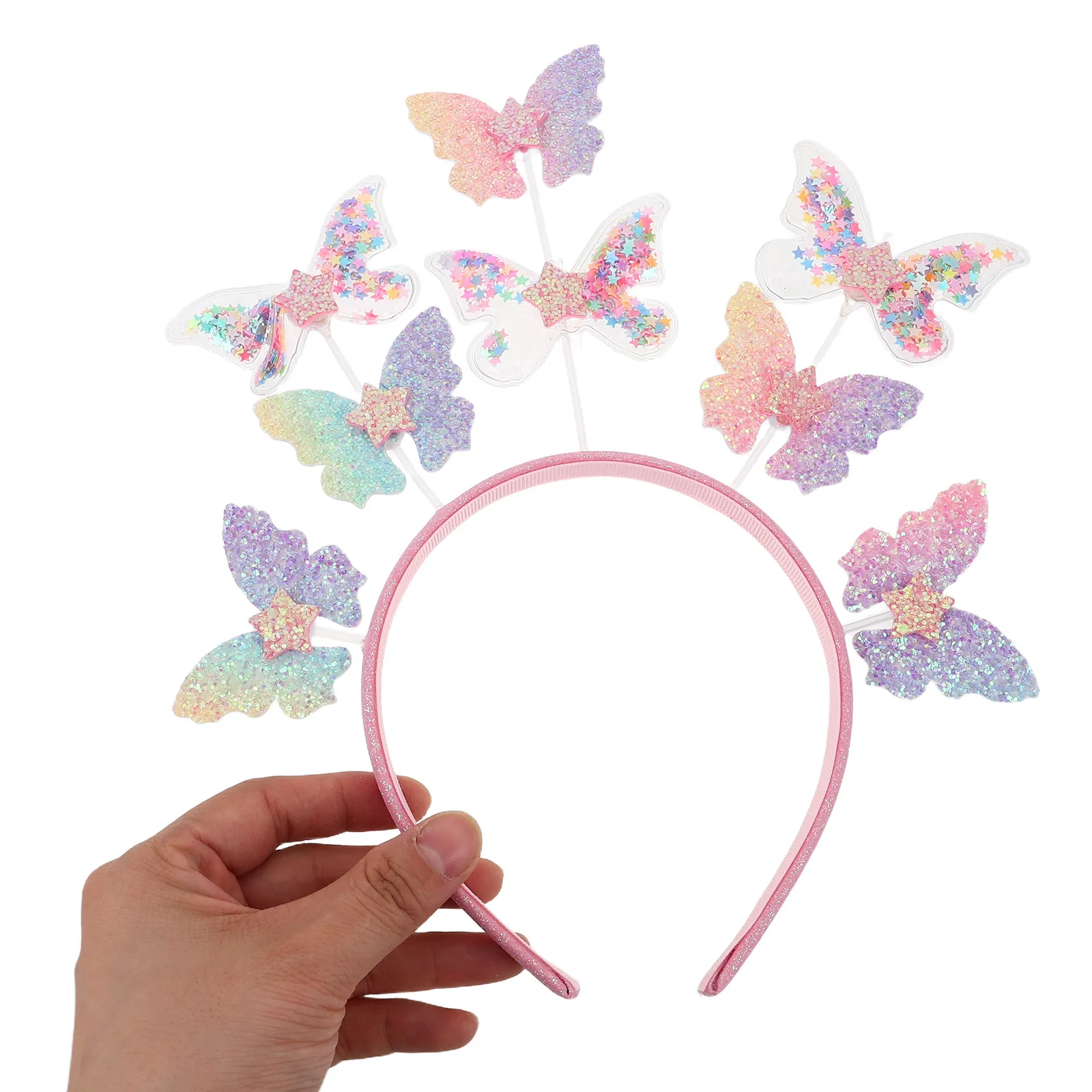 

Butterfly Headband Gradient Glitter Sparkly Hair Band Lightweight Comfortable for Everyday Parties Festivals Cute Animal Themed