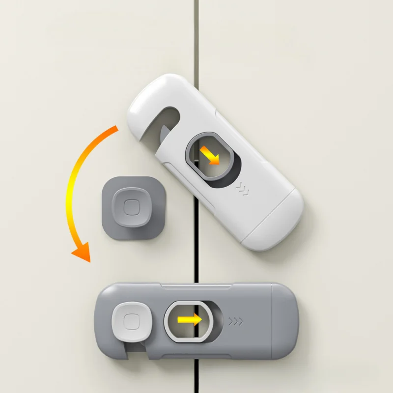 Universal Baby Proofing Safety Locks, 2 Pack No‑Install‑Tool Anti‑Pinch Lock for Cabinets Drawers Fridge Storage