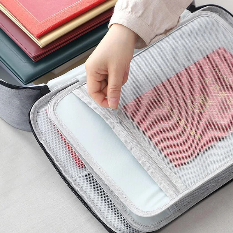 Multilayer Document Storage Bag Large Capacity File Bag Briefcase Organizer Pouch Travel File Folders Office Filing Products