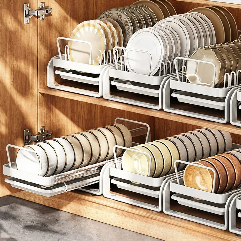 

Sliding kitchen Storage Rack Dish Drying Rack Cabinets Drawers Organizer Sink Shelf with Chopstick Barrel Tableware Accessories