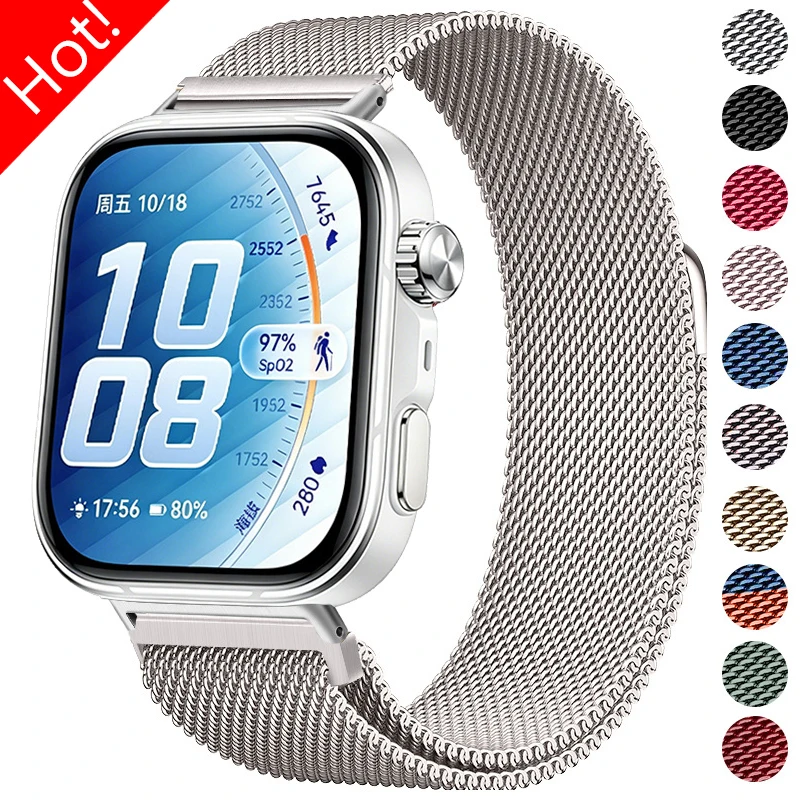 Magnetisches Loop-Milanese-Armband für Huawei Watch Fit5 5Pro Edelstahl-Armband für Huawei Fit3/4/4 Pro/5/5 Pro Metall-Armband