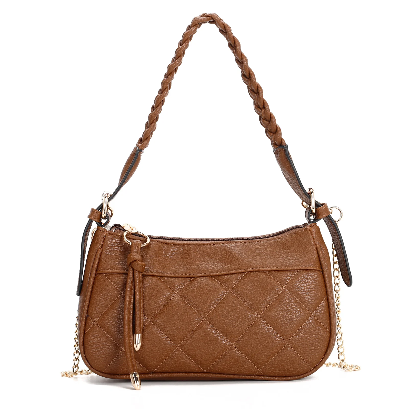 Stylish crossbody bag with diamond check shoulder for women carrying underarm bag