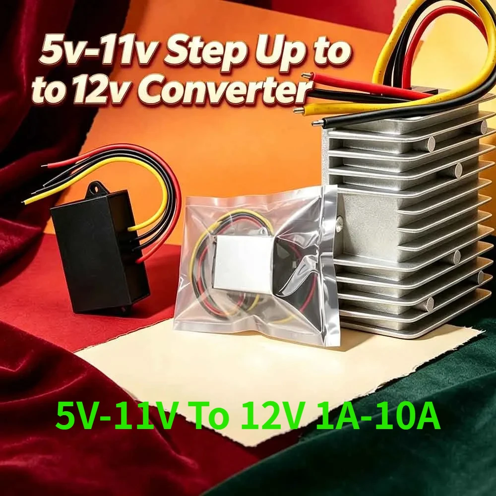 DC 5V-11V Step Up To 12V 1A 2A 4A 5A 8A 10A Converter Boost Power Converter Voltage Regulator For LED Display Monitors Cameras