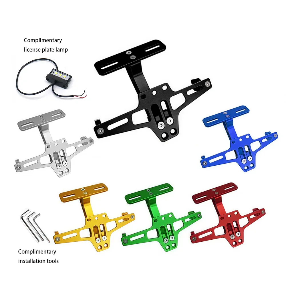 

Motorcycle Adjustable Rear License Plate Mount Holder Universal CNC Aluminum Alloy Bracket Motorcycle Modification Accessories