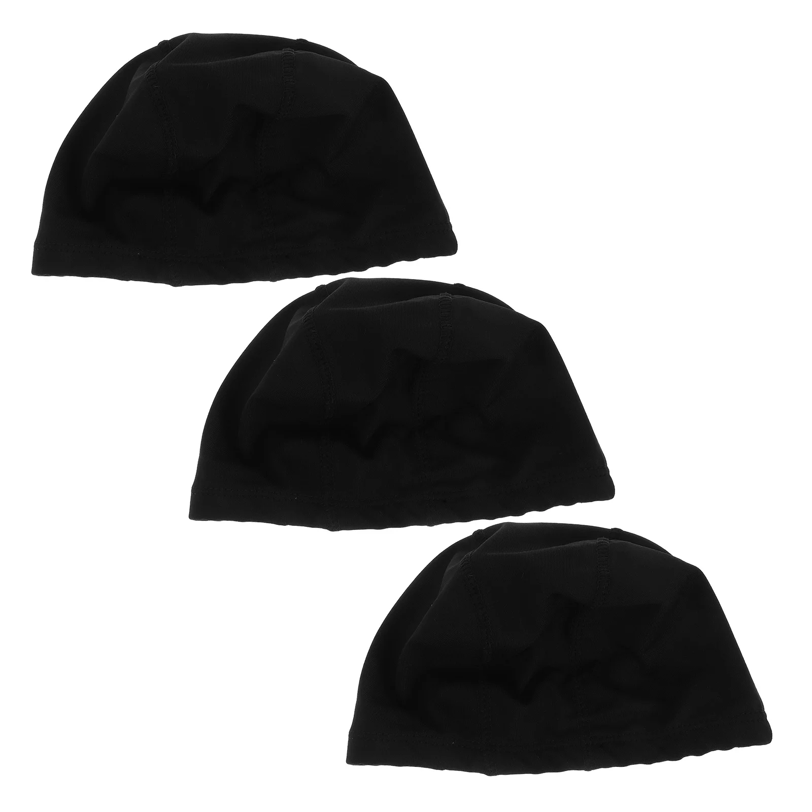 3 قطعة قبعة السباحة سريعة الجفاف عالية المرونة البوليستر قبعة السباحة للجنسين للشعر الطويل الشباب الرجال النساء قبعة السباحين #5