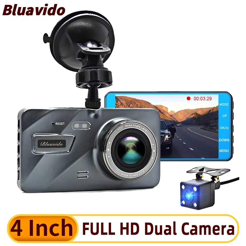 4 Inch Car Dash cam Night Vision ADAS Full HD 1080P Car Video Camera IMX323 sensor Dual Lens Car Recorder DVR 170 Angle