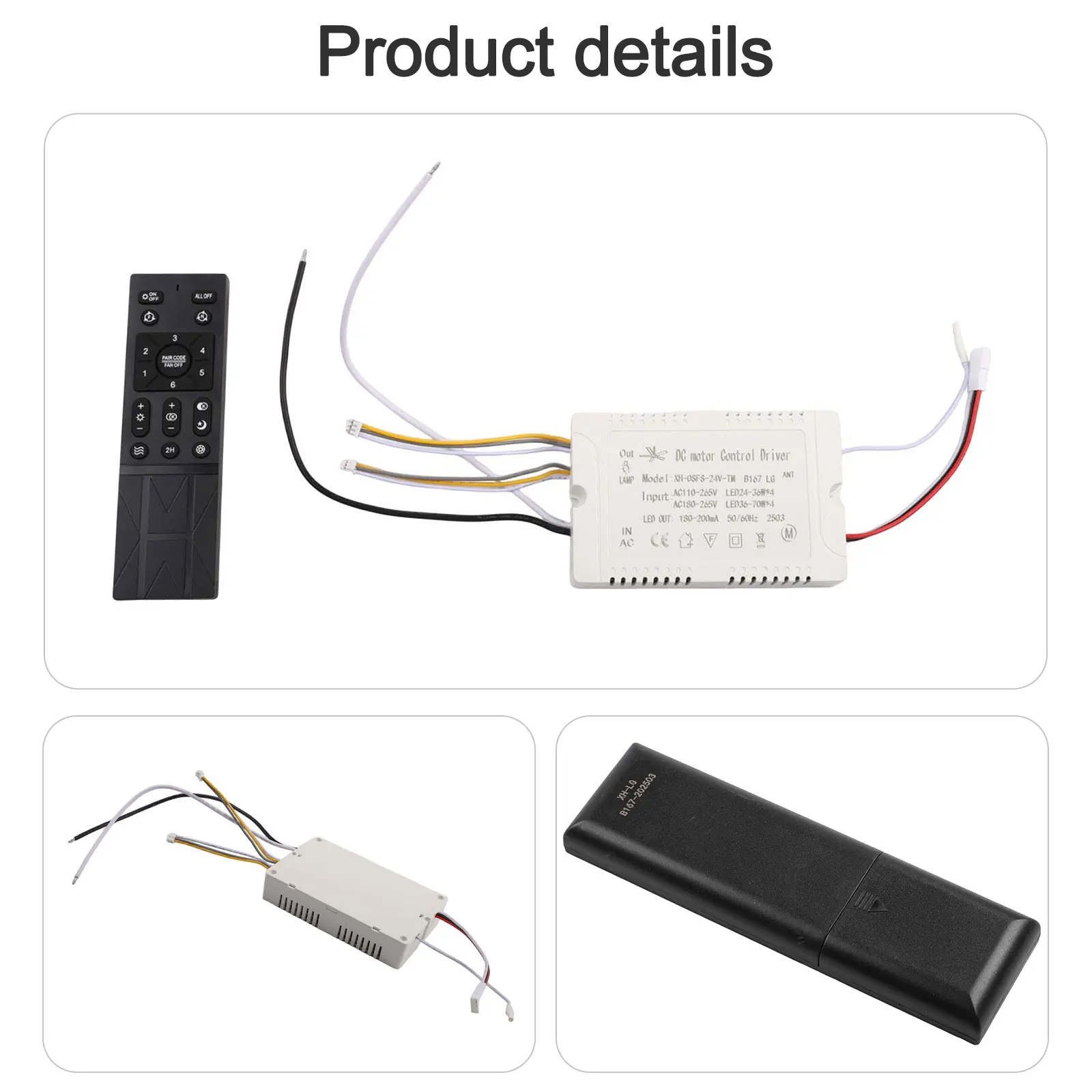 6 Settings Dimmable Ceiling Fan Indoor Lighting for Easy for reset Remote Control Kit Simple for reset Function Fan