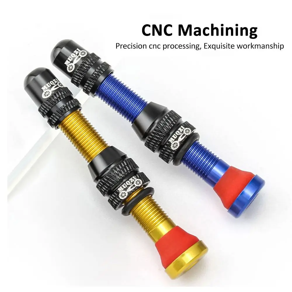 

2PCS Light 40/60mm Bike Schrader Valve A/V Brass Core CNC Nipple Wheel Valve Aluminum Alloy Vacuum MTB Valve