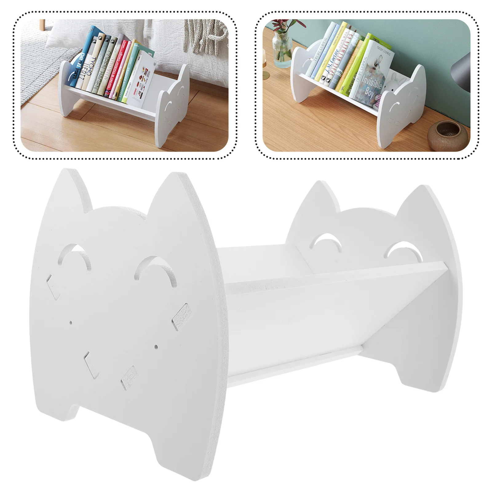 حامل كتب مكتبي صغير، رف تخزين كتب سطح المكتب، منظم متعدد الوظائف للكتب واللوازم المكتبية #5