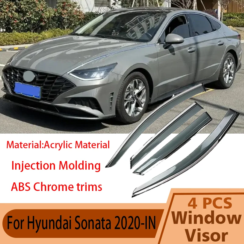 

Дефлектор бокового окна автомобиля для Hyundai Sonata 2020 2021-2024, защита от солнца и дождя, ветровое стекло, защита от дождя, дефлектор