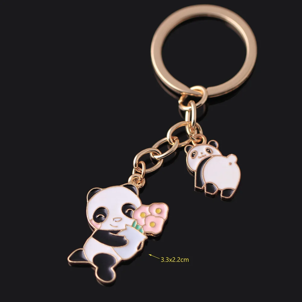 New Original Keychain For Women Friends Cute Panda Animal Car Key Chain Corgi Dog Cat Owl Pendant Gift Bag Accessories Jewelry