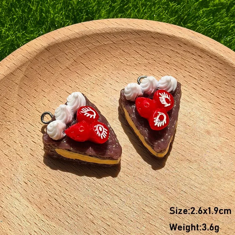 10pcs Kawaii Simulation Sushi & Cake Charms Resin Mini Food Pendants DIY Earrings Keychain Food Lover Jewelry Making Supplies - view 3